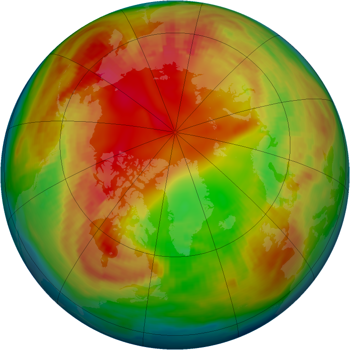 Arctic ozone map for 10 February 1991
